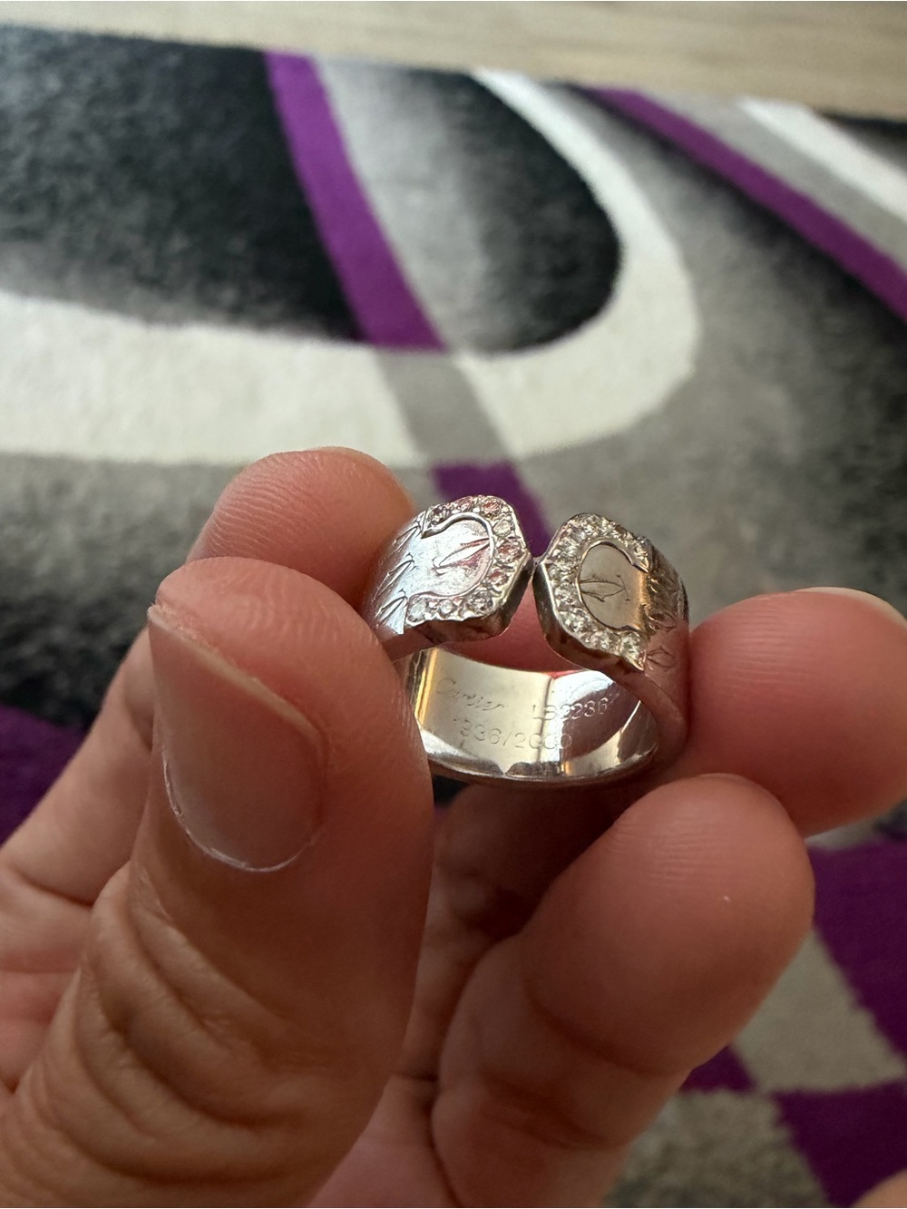 💯% Authentic Cartier Merry Christmas ring 18k WG